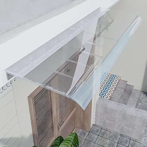 Türdachüberdachung Transparent - Polycarbonat Pultbogen Vordach für Haustür Terrasse Pavillon & Garten - Regenschutz (50x120cm / 20x47) von Generisch