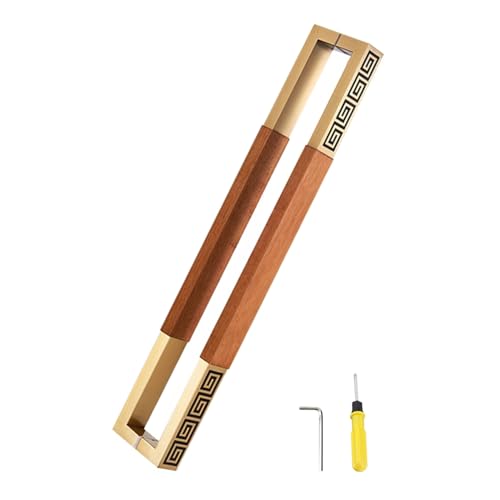 Türgriff-Set aus Edelstahl und Holz, Scheunentürgriff mit dekorativem Knauf für Dusche, Terrasse, Garage und Haustüren von Generisch