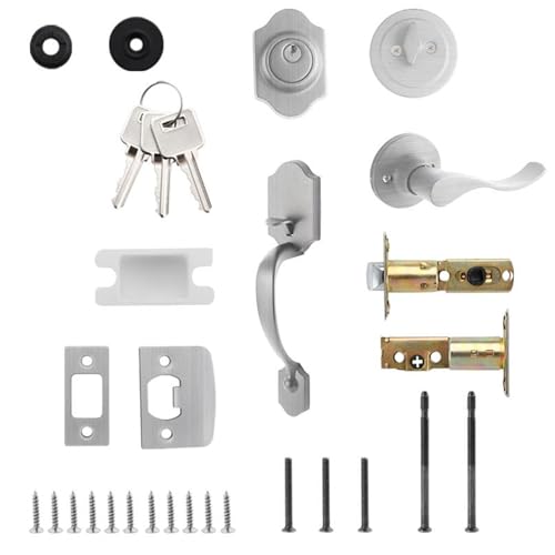 Türgriff- Und Schloss-Set Für Die Vordertür – Türschloss-Set | Riegel | Einzelriegel, Geteilter Schlafzimmergriffriegel | Geräuschlose Diebstahlsicherung Für Eingangsbereich, Balkon, Badezimmer, Terra von Generisch