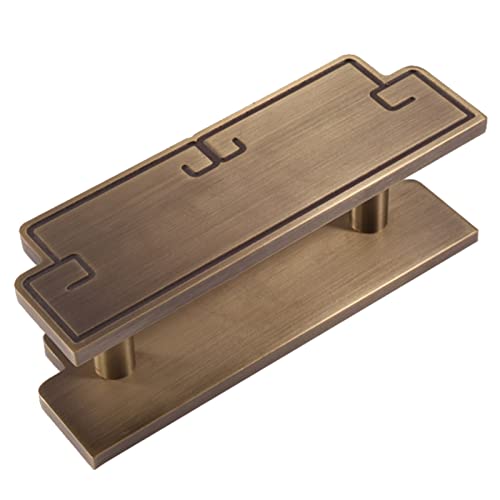 Türgriff aus Aluminiumlegierung für Hoteltür, 8 cm breit, Türgriffe mit geschnitztem Muster, solide doppelseitige Türgriffstangen, einfache Installation (Bronze, 20 cm) von Generisch
