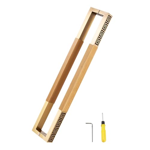 Türgriffe aus Edelstahl und Holz, Schiebetürgriff-Set, dekorativer Knauf für Dusche, Terrasse, Garage und Haustüren von Generisch