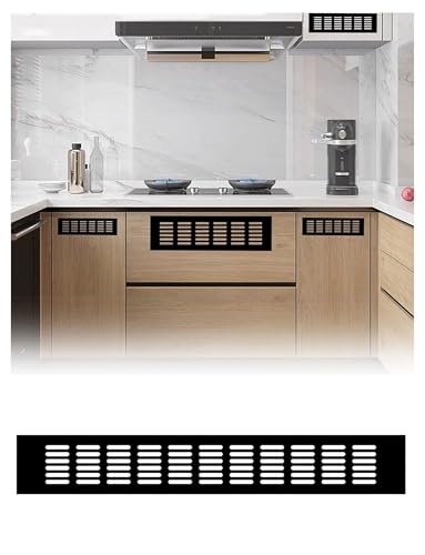 Türlüftungsöffnungen for Innentüren, Lüftungsgitter aus Aluminiumlegierung for Schrank/Kleiderschrank/Schuhschrank, rechteckige Entlüftung(Black,80x800mm) von Generisch