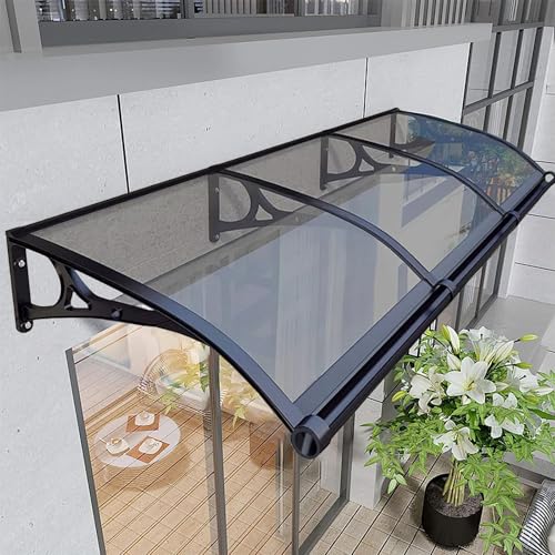 Türmarkise Vordach Aluminiumlegierung mit Polycarbonat-Abdeckung UV- und Regenschutz Modernes Design für Haustüren 60x190cm von Generisch