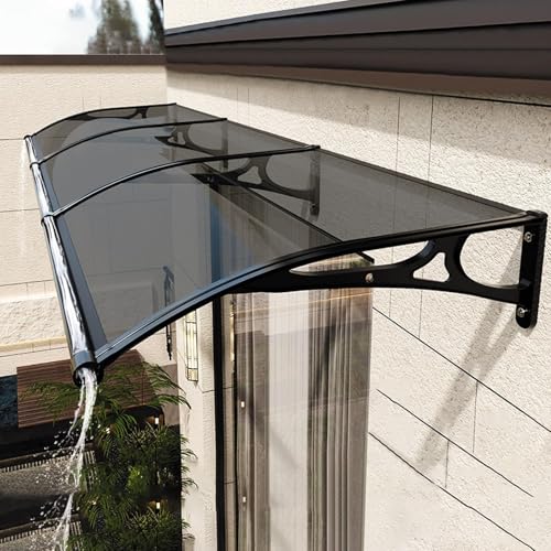 Türmarkise aus Polycarbonat, rund, 120 x 360 cm, für Eingang, Balkon und Garten, Haustür, Dach mit beidseitiger Drainage, wetterbeständig, stilvoller Schutz, Schwarz Türmarkise aus Polycarbonat, rund, 120 x 360 cm, für Eingang, Balkon und Garten, Haustür, Dach mit beidseitiger Drainage, wetterbeständig, stilvoller Schutz, Schwarz von Generisch