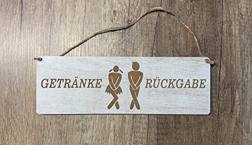 Türschild Deko schild Landhaus Shabby Retro Getränke Rückgabe WC Toilette Deko Deko Holz Schild Tafel Wandbild von Generisch