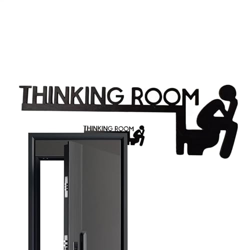 Türschild "Thinking Room" – lustiger WC-Türaufkleber, kreativer Türrahmen, Wandkunst, humorvolle Türrahmen-Kunst, lustige Türdekoration, Holzaufsatz, Dekoration für WC, Badezimmer, Café, Geschäft Türschild "Thinking Room" – lustiger WC-Türaufkleber, kreativer Türrahmen, Wandkunst, humorvolle Türrahmen-Kunst, lustige Türdekoration, Holzaufsatz, Dekoration für WC, Badezimmer, Café, Geschäft von COXZD