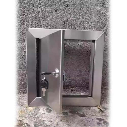 Türverkleidung aus Edelstahl mit Druckverschluss und Schlüssel für Außenküchen und Sanitärarbeiten von Generisch