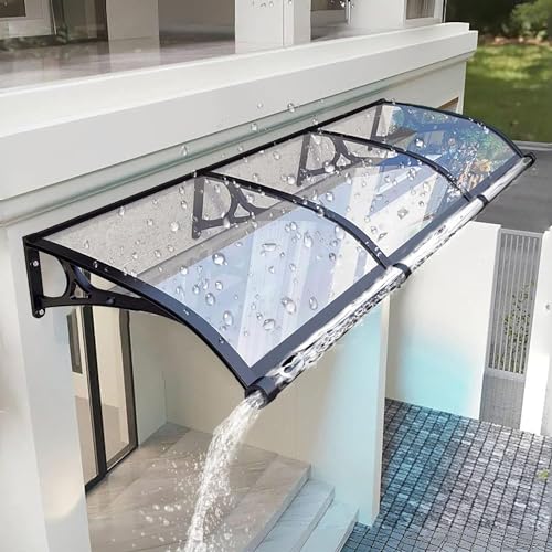Türvordach-Markise, LSF 50+, Polycarbonat-Abdeckung mit Halterung aus Aluminiumlegierung, 60 x 150 cm, für Eingänge und Fenster, einfache Installation, Schutz für die Terrasse Türvordach-Markise, LSF 50+, Polycarbonat-Abdeckung mit Halterung aus Aluminiumlegierung, 60 x 150 cm, für Eingänge und Fenster, einfache Installation, Schutz für die Terrasse von Generisch