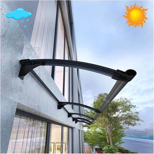 Türvordach Outdoor - Große Dachrinne Haustürvordach für UV, Regen- & Schneeschutz, Aluminiumhalterung von Generisch