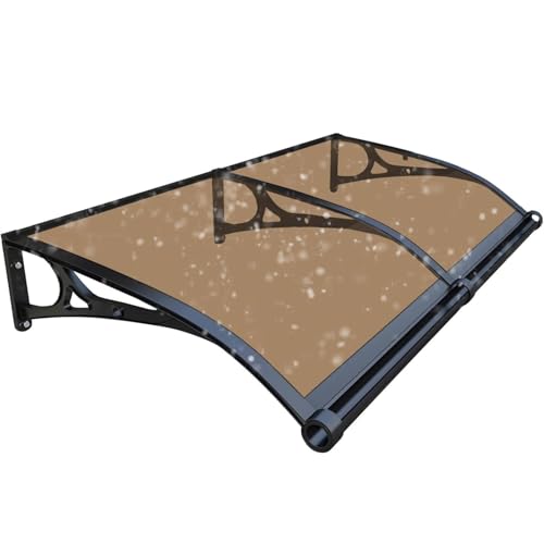 Türvordach aus Polycarbonat, 60 x 600 cm, für den Außenbereich, mit Dachrinne, perfekt für Veranda, Terrasse, Deck, Eingangsabdeckung für Zuhause, Braun, 60 x 600 cm von Generisch