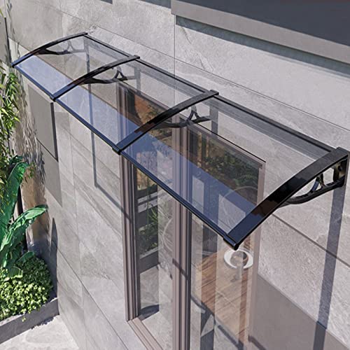 Türvordach für den Außenbereich, gebogene Polycarbonat-Abdeckung mit Aluminiumrahmen, selbstreinigendes Fensterdach für den Hauseingang von Generisch