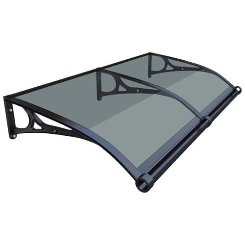 Türvordach für den Außenbereich, mit Dachrinne, Polycarbonat, Bogenüberdachung für den Vordereingang, Veranda, Terrasse, Deck, langlebig, wetterfest, Überhangabdeckung von Generisch