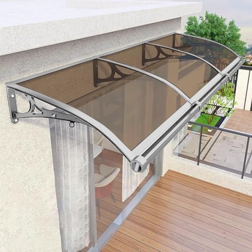 Türvordach für den Außenbereich, wasserdicht, Regen-/Schnee-/UV-Schutz, Aluminiumhalterung und Polycarbonat-Abdeckung, ideal für Terrasse, Veranda, Dachfenster Türvordach für den Außenbereich, wasserdicht, Regen-/Schnee-/UV-Schutz, Aluminiumhalterung und Polycarbonat-Abdeckung, ideal für Terrasse, Veranda, Dachfenster von Generisch