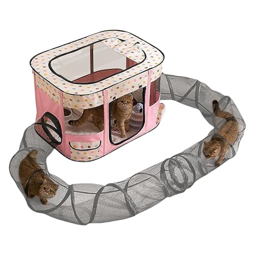 Tunnel für Katzen im Freien – Haus für kleine Tiere im Freien tragbar – einfache Montage geräumiges Katzenspielzeug im Freien für Garten Terrasse Rasen | Einfache Montage Katzenzaun mit Tunn Tunnel für Katzen im Freien – Haus für kleine Tiere im Freien tragbar – einfache Montage geräumiges Katzenspielzeug im Freien für Garten Terrasse Rasen | Einfache Montage Katzenzaun mit Tunn von Generisch