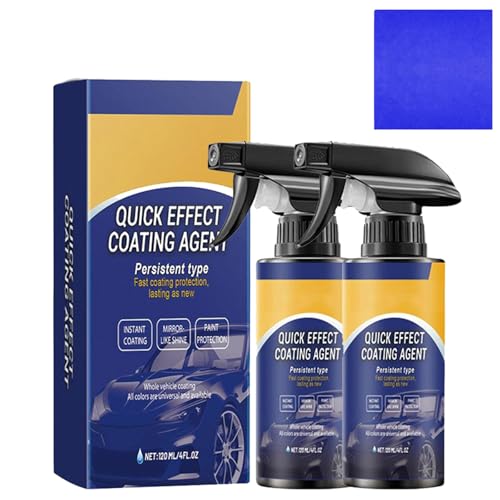 Quick Effect Coating Agent, Car Multifunktionales Beschichtungs- Erneuerungsspray, Quick Effect, Auto-Coating Spray, Langanhaltender Schutz, Verbessert Klarheit und Sichtbarkeit mit Handtuch (2) von Generisch
