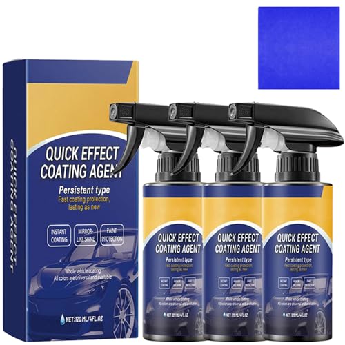 Quick Effect Coating Agent, Car Multifunktionales Beschichtungs- Erneuerungsspray, Quick Effect, Auto-Coating Spray, Langanhaltender Schutz, Verbessert Klarheit und Sichtbarkeit mit Handtuch (3) von Generisch