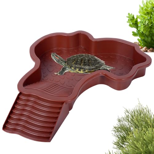 Turtle Bathing Pool - Turtle Pool | Turtle Tank | Turtle Soaking Tub with Ladder, Turtle Bathing Pool, Landscape Fish Tank Decoration, Habitat for Turtles, Gecko, Bearded Dragon - Reptile Habitat von Generisch