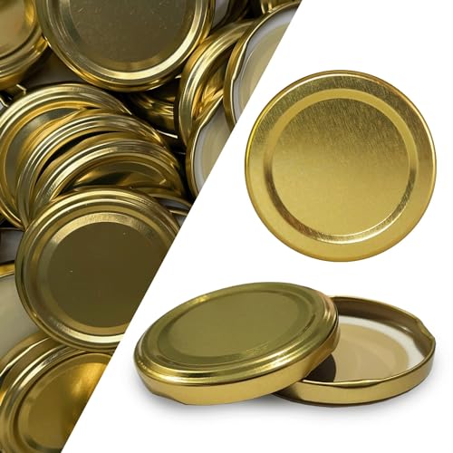 Twist Off Deckel Verschluss 66mm X 250 Stück, Schraubdeckel Set TO 66 mm Gold für Gläser, Ersatzdeckel TO 66 für Einmachgläser, Feinkostgläser, Honiggläser von Generisch