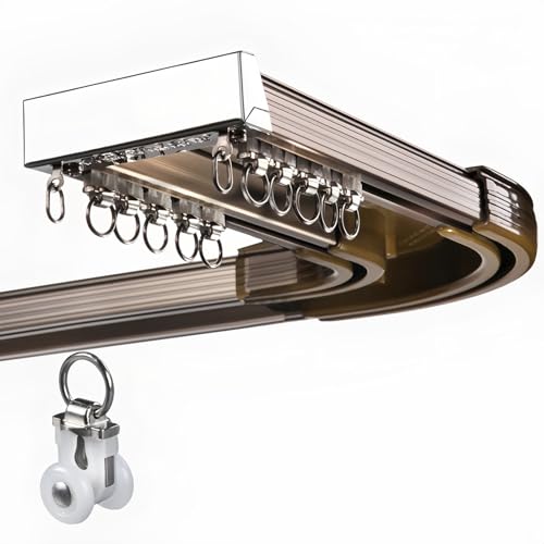 U-Form & L-Form Vorhangschienen-Set für Erkerfenster, Deckenmontage, perfekter Raumteiler für Zuhause & Büro, einfache Installation, vielseitiges Design von Generisch
