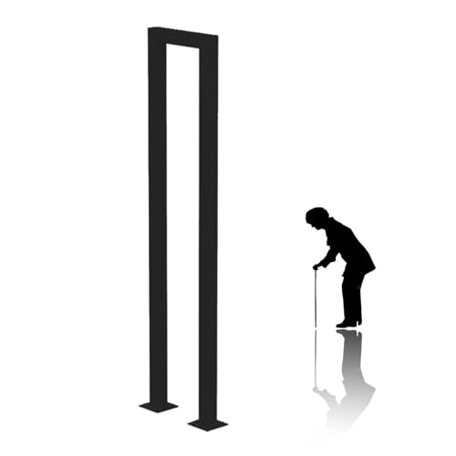 U-förmige mattschwarze Industrietreppe il - Schmiedeeisernes Geländer für den Innenbereich, Dachboden, Garage, Garten, Flur, stilvolle Treppensicherheitslösung & sicher von Generisch