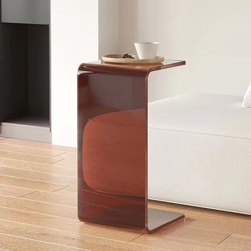 U-förmiger Acryl-Beistelltisch, transparenter Beistelltisch für Couch, stilvoller Nachttisch im Industrie-Design, Mehrzweck-Möbel von Generisch