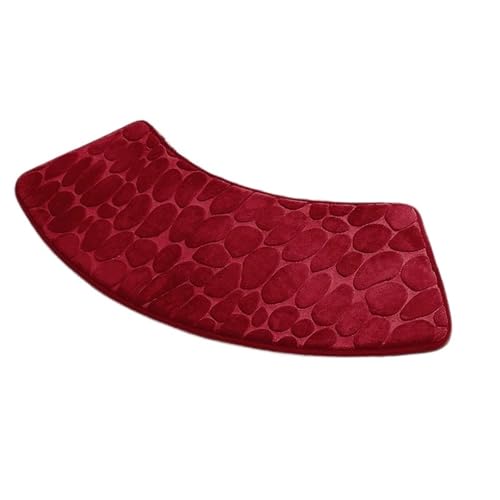 U-förmiger Badezimmerteppich, Memory-Schaum-Badematte für Zuhause, saugfähige Bodenmatte, schnell trocknend, Badteppich (rot, 100 x 30 cm) von Generisch