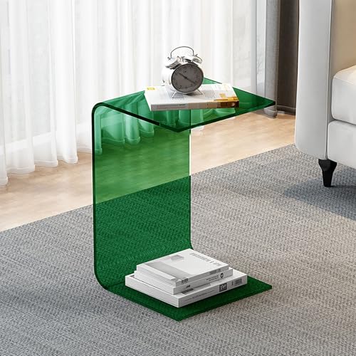 U-förmiger Beistelltisch aus Acryl, C-förmiger Sofa-Beistelltisch mit modernem Industrie-Design, Mehrzweck-Nachttisch für Wohnzimmer oder Schlafzimmer von Generisch