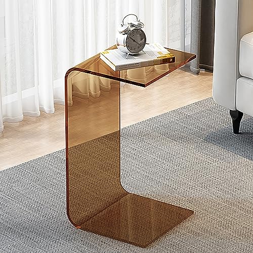 U-förmiger Beistelltisch aus Acryl, Mehrzweck-Beistelltisch für kleine Räume, Wohnzimmer, Schlafzimmer, Balkon und Büro, stilvolles braunes kompaktes Design, 30 x 30 x 60 cm von Generisch