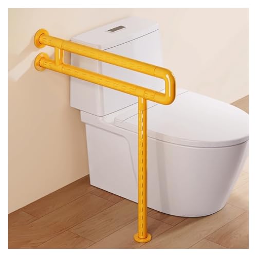 U-förmiger WC-Haltegriff für Senioren & DisabAnti-Rutsch-Badezimmer-Sicherheitsgeländer, 60 cm, gelber Stützgriff für einfache WC-Hilfe, langlebiges und sicheres barrierefreies Design von Generisch