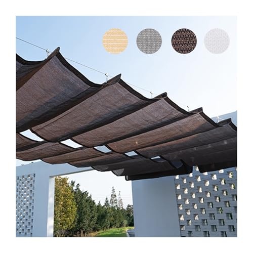 U-förmiges, gebogenes Sonnenschutzdach für Garten und Terrasse, einziehbar, UV-beständig, Markise für Pergola, 2,4 m x 14 m, Unterstand für den Außenbereich von Generisch