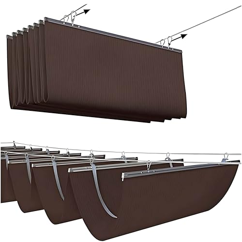U-förmiges Wellen-Sonnenschutz, einziehbare Pergola-Abdeckung mit Sonnenschutznetz und Montageset, einfach zu installieren, HDPE-Material U-förmiges Wellen-Sonnenschutz, einziehbare Pergola-Abdeckung mit Sonnenschutznetz und Montageset, einfach zu installieren, HDPE-Material von Generisch