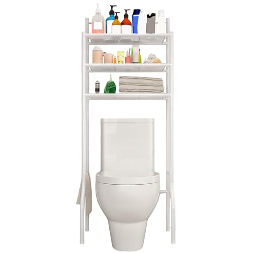 Über der Toilette | 3-Etagen Badezimmer Platzsparend Halter - Über der Toilette Organizer| für Zuhause Wohnung Studentenwohnheim Innenbereich Raum Shampoo Duschgel Handtuch Bademantel Über der Toilette | 3-Etagen Badezimmer Platzsparend Halter - Über der Toilette Organizer| für Zuhause Wohnung Studentenwohnheim Innenbereich Raum Shampoo Duschgel Handtuch Bademantel von Generisch