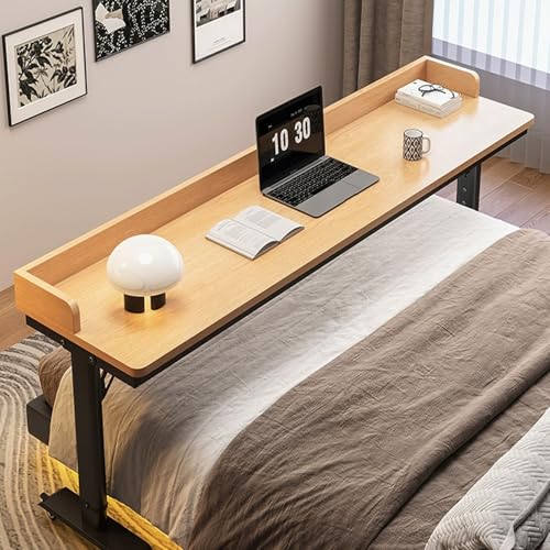 Überbetttisch mit Rollen, höhenverstellbarer Laptop-Bett-Schreibtisch, mobiler Rolltisch für Krankenhaus und Schlafzimmer von Generisch