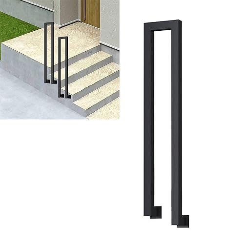 Übergangs-Geländer-Set aus schwarzem Metall – Schmiedeeisen il für Außentreppen Deck und Veranda – 45 cm Geländer für zusätzliche Sicherheit Übergangs-Geländer-Set aus schwarzem Metall – Schmiedeeisen il für Außentreppen Deck und Veranda – 45 cm Geländer für zusätzliche Sicherheit von Generisch