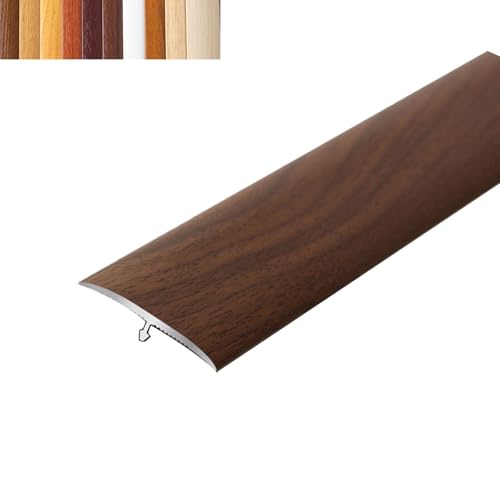Übergangsleiste Übergangsprofil PVC-T-Formleisten Holzmaserung Teppich-/Bodenübergangsleiste für Flache Spaltabdeckung Übergänge Von Holzplatten Zu Fliesen(Light Walnut,2CM*90CM) von Generisch