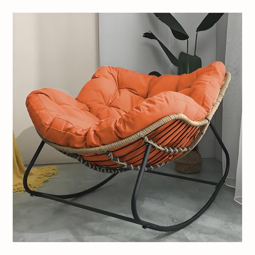 Übergroßer Rattan-Lounge-Schaukelstuhl mit gepolstertem Kissen, Metallrahmen, große Stützen für den Außenbereich, Garten, Terrasse Übergroßer Rattan-Lounge-Schaukelstuhl mit gepolstertem Kissen, Metallrahmen, große Stützen für den Außenbereich, Garten, Terrasse von Generisch