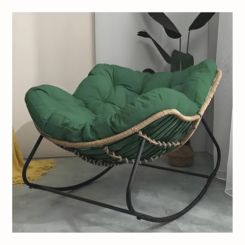 Übergroßer Rattan-Lounge-Schaukelstuhl mit gepolstertem Kissen, Metallrahmen, große Stützen für den Außenbereich, Garten, Terrasse Übergroßer Rattan-Lounge-Schaukelstuhl mit gepolstertem Kissen, Metallrahmen, große Stützen für den Außenbereich, Garten, Terrasse von Generisch