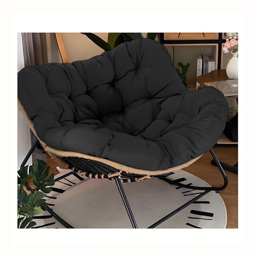 Übergroßer Rattan-Lounge-Schaukelstuhl mit gepolstertem Kissen, Metallrahmen, große Stützen für den Außenbereich, Garten, Terrasse Übergroßer Rattan-Lounge-Schaukelstuhl mit gepolstertem Kissen, Metallrahmen, große Stützen für den Außenbereich, Garten, Terrasse von Generisch