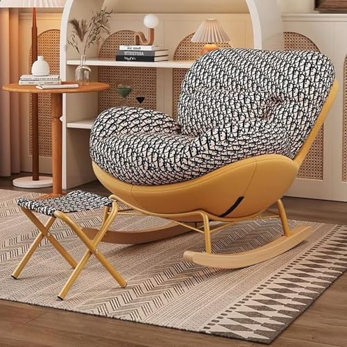 Übergroßer Schaukelstuhl mit Ottomane - Ergonomischer Stillstuhl zum Stillen, bequeme Armlehnwippe für Schlafzimmer und Wohnzimmer von Generisch
