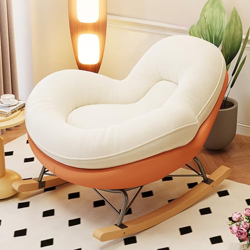 Übergroßer Schaukelstuhl mit Ottomane - Ergonomischer Stillstuhl zum Stillen, gebogene Basis, große Sitzfläche für Wohnzimmer oder Schlafzimmer von Generisch