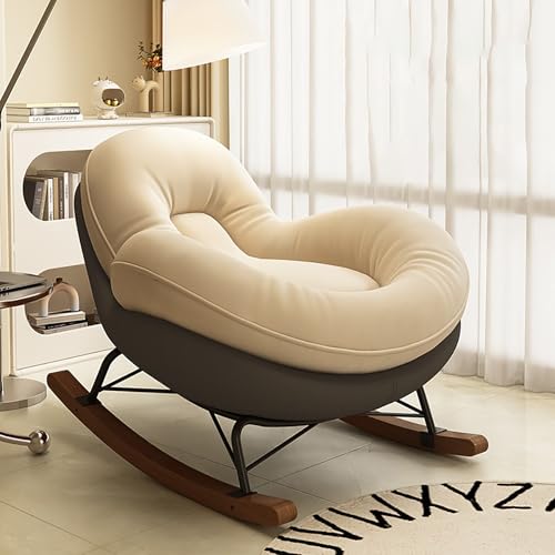 Übergroßer Schaukelstuhl mit Ottomane - Ergonomischer Stillstuhl zum Stillen, gebogene Basis, große Sitzfläche für Wohnzimmer oder Schlafzimmer von Generisch