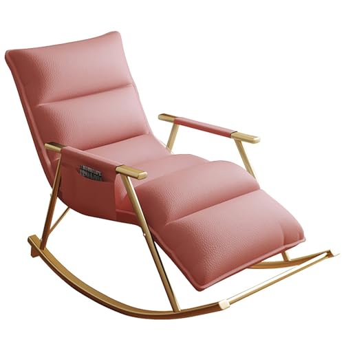Übergroßer Schaukelstuhl mit Stahlrahmen und gepolstertem Kissen – bequemer Outdoor-Rasenstuhl für Terrasse, Hinterhof, Balkon, Veranda – 150 kg Tragkraft von Generisch