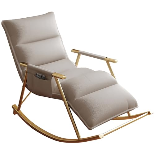 Übergroßer Schaukelstuhl mit Stahlrahmen und gepolstertem Kissen – bequemer Outdoor-Rasenstuhl für Terrasse, Hinterhof, Balkon, Veranda – 150 kg Tragkraft von Generisch