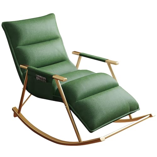 Übergroßer Schaukelstuhl mit Stahlrahmen und gepolstertem Kissen – bequemer Outdoor-Rasenstuhl für Terrasse, Hinterhof, Balkon, Veranda – 150 kg Tragkraft von Generisch