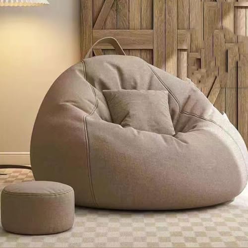 Übergroßer Sitzsack aus Memory-Schaum mit Fußhocker, hoher Rückprallkomfort für Erwachsene und Jugendliche, perfektes Loungesofa zur Entspannung von Generisch
