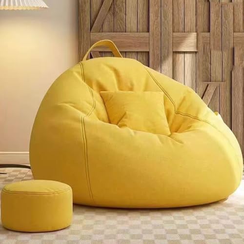 Übergroßer Sitzsack aus Memory-Schaum mit Fußhocker, hoher Rückprallkomfort für Erwachsene und Jugendliche, perfektes Loungesofa zur Entspannung von Generisch