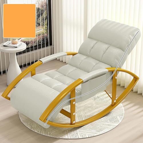 Übergroßes Schaukelstuhl-Set mit verstellbarer Rückenlehne & Fußstütze - Bequeme Entspannungsmöbel für Wohnzimmer, Balkon, Terrasse & Garten von Generisch