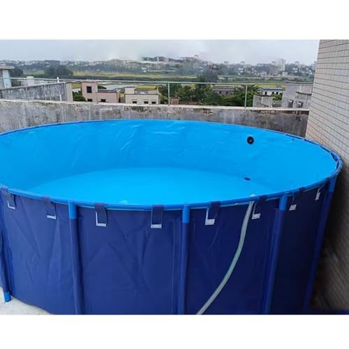 Überirdischer Fischpool – strapazierfähiges PVC-Segeltuch mit Ablassventil, einfache Einrichtung im Freien Teich für Koi und Goldfische von Generisch