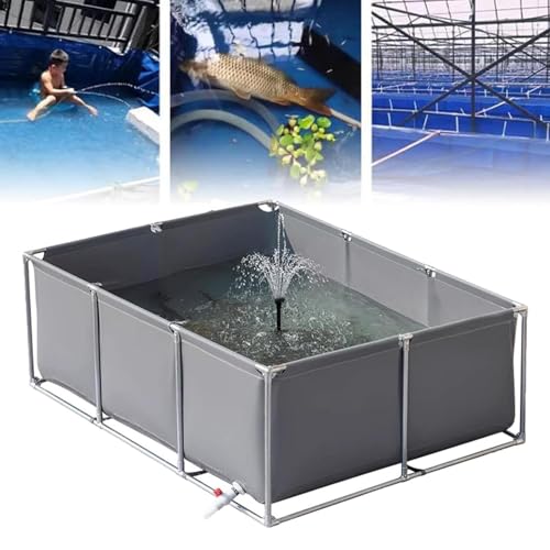 Überirdischer Teich, großer Segeltuch-Fischteich mit Ablassventil, für den Außenbereich, temporärer Fischbehälter, Wasserspeicher-Pool für Koi-Fische, Schildkröten, Schwimmen, 300 x 300 x 60 cm (L x B Überirdischer Teich, großer Segeltuch-Fischteich mit Ablassventil, für den Außenbereich, temporärer Fischbehälter, Wasserspeicher-Pool für Koi-Fische, Schildkröten, Schwimmen, 300 x 300 x 60 cm (L x B von Generisch