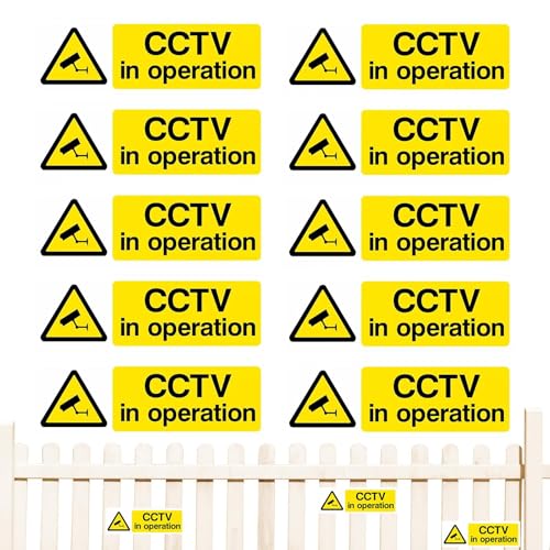 Überwachungskamera Hinweisschild | Selbstklebende Kameraschilder für die Sicherheit zu Hause | 10 Stück wetterfeste lichtbeständige Sicherheitsaufkleber | für Außen Innen Haus Einfahrt Geschäft Überwachungskamera Hinweisschild | Selbstklebende Kameraschilder für die Sicherheit zu Hause | 10 Stück wetterfeste lichtbeständige Sicherheitsaufkleber | für Außen Innen Haus Einfahrt Geschäft von Generisch